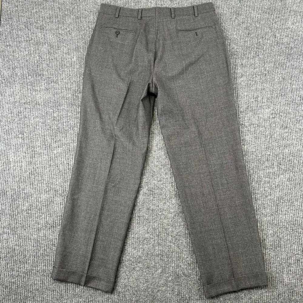 Brooks Brothers Madison Dress Pants Mens 37W 100% Wool Gray Pleated - Picture 2 of 13